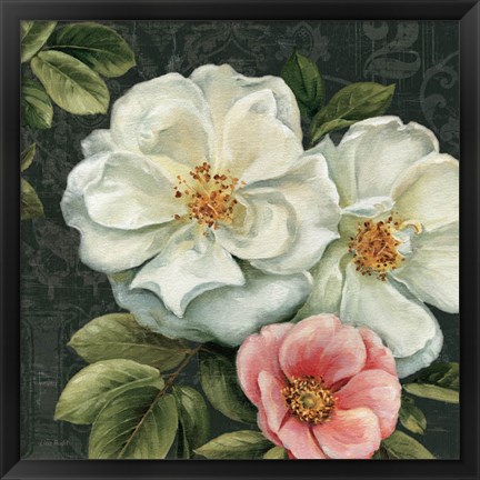 Framed Floral Damask III Print