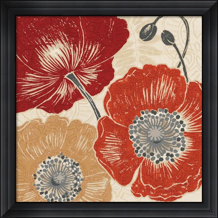 Framed Poppys Touch II Print