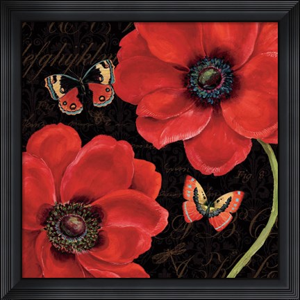 Framed Petals and Wings III Print