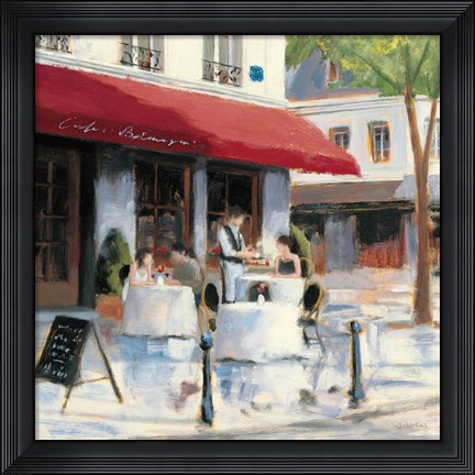 Framed Relaxing at the Cafe I Print