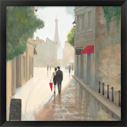 Framed Paris Romance I Print