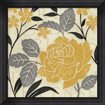Framed Perfect Petals II Yellow Print