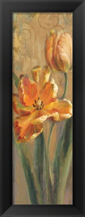 Framed Parrot Tulips on Gold I Print