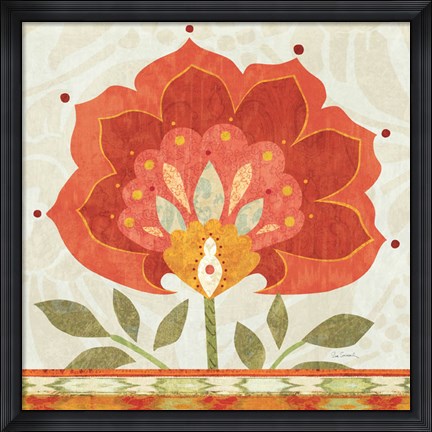 Framed Ikat Bloom I Print