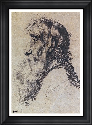 Framed Head of an Old Man Print