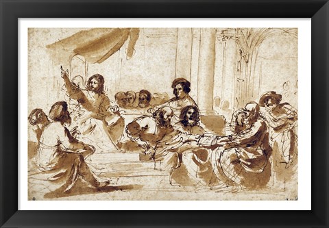 Framed Christ Preaching in the Temple Print