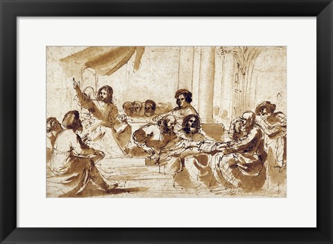 Framed Christ Preaching in the Temple Print