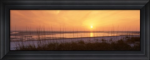Framed Sea at dusk, Gulf of Mexico, Tigertail Beach, Marco Island, Florida, USA Print