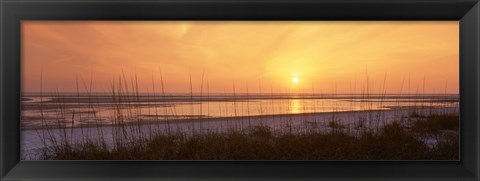 Framed Sea at dusk, Gulf of Mexico, Tigertail Beach, Marco Island, Florida, USA Print