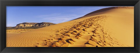 Framed Sand dunes in the desert, Coral Pink Sand Dunes State Park, Utah, USA Print