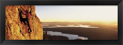 Framed USA, Wyoming, Grand Teton Park, climber Print