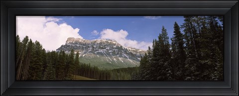 Framed Low angle view of a mountain, Protection Mountain, Bow Valley Parkway, Banff National Park, Alberta, Canada Print
