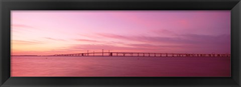 Framed Dawn, Chesapeake Bay Bridge, Maryland, USA Print