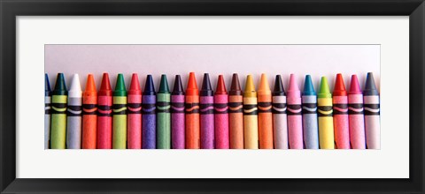 Framed Close-up of assorted wax crayons Print