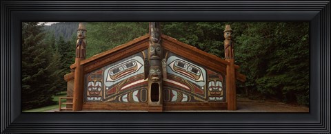 Framed Facade of a Clan House, Totem Bight State Historical Park, Ketchikan, Alaska, USA Print