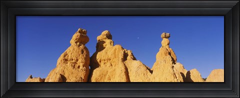 Framed Low angle view of rock formations, Queens Garden, Bryce Canyon National Park, Utah, USA Print