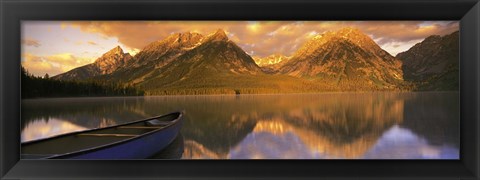 Framed Mountains Reflecting in Canoe Leigh Lake, Grand Teton National Park Print