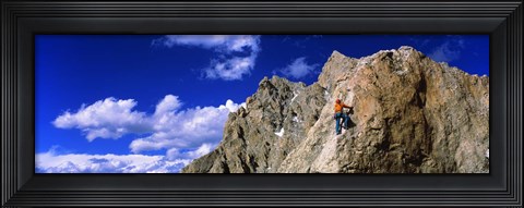 Framed Rock Climber Grand Teton National Park WY USA Print