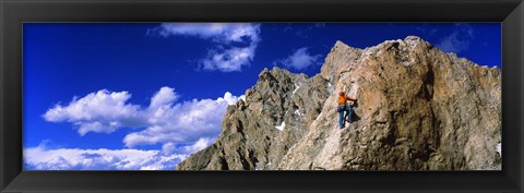 Framed Rock Climber Grand Teton National Park WY USA Print