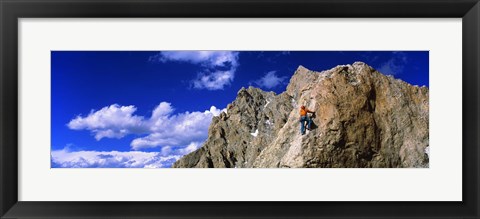 Framed Rock Climber Grand Teton National Park WY USA Print