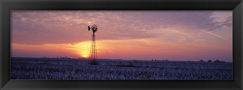 Framed Windmill Cornfield Edgar County IL USA Print