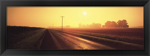 Framed Sunrise Road Maryland USA Print