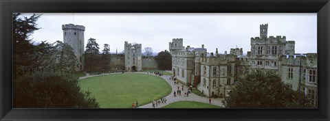 Framed High angle view of buildings in a city, Warwick Castle, Warwickshire, England Print