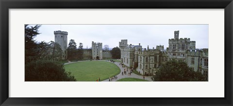 Framed High angle view of buildings in a city, Warwick Castle, Warwickshire, England Print