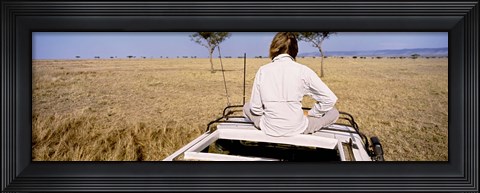 Framed Kenya, Maasai Mara, safari Print