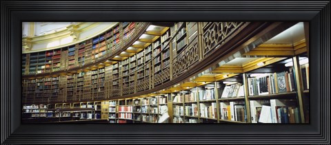 Framed Bookcase in a library, British Museum, London, England Print