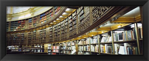 Framed Bookcase in a library, British Museum, London, England Print