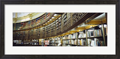 Framed Bookcase in a library, British Museum, London, England Print