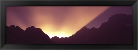 Framed Sunrise over mountains, Grand Teton National Park, Wyoming, USA Print