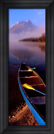 Framed Canoe and Leigh Lake in the Fog, Grand Teton National Park, Wyoming Print