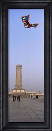 Framed Tourists in front of a monument, Beijing Monument To The People&#39;s Heroes, Tiananmen Square, Beijing, China Print