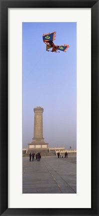 Framed Tourists in front of a monument, Beijing Monument To The People&#39;s Heroes, Tiananmen Square, Beijing, China Print