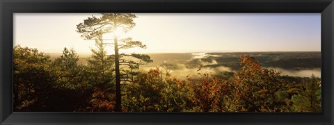 Framed Forest in autumn at sunset, Ottawa National Forest, Upper Peninsula, Michigan, USA Print