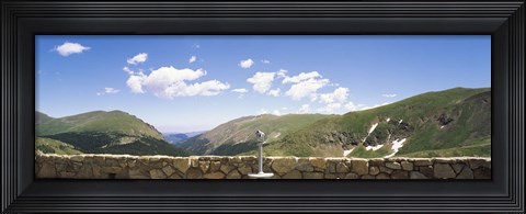 Framed Coin operated binoculars on an observation point, Rocky Mountain National Park, Colorado, USA Print