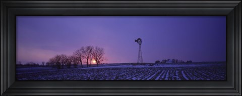 Framed Windmill in a field, Illinois, USA Print