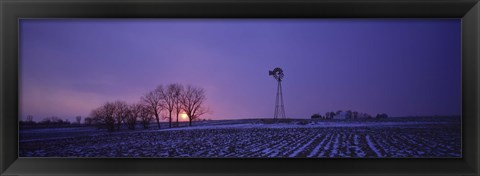 Framed Windmill in a field, Illinois, USA Print