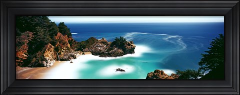 Framed Rock formations at the coast, Big Sur, California, USA Print