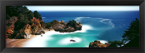 Framed Rock formations at the coast, Big Sur, California, USA Print