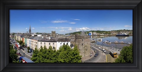 Framed Quayside, Reginald&#39;s Tower, River Suir, Waterford City, County Waterford, Republic of Ireland Print