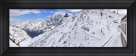 Framed Snow covered mountain range, Stelvio Pass, Italy Print