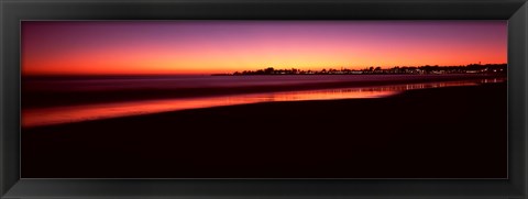 Framed Beach at sunset, Santa Cruz, Santa Cruz County, California, USA Print