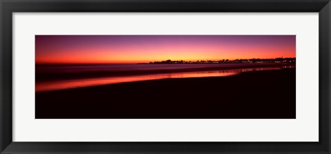 Framed Beach at sunset, Santa Cruz, Santa Cruz County, California, USA Print