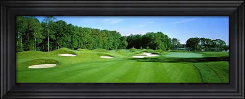 Framed Sand traps in a golf course, River Run Golf Course, Berlin, Worcester County, Maryland, USA Print