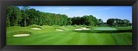 Framed Sand traps in a golf course, River Run Golf Course, Berlin, Worcester County, Maryland, USA Print