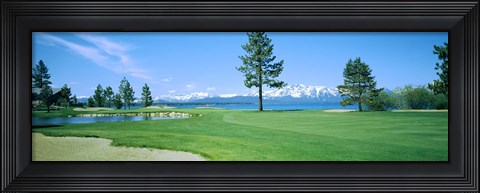 Framed Sand trap in a golf course, Edgewood Tahoe Golf Course, Stateline, Douglas County, Nevada Print