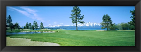 Framed Sand trap in a golf course, Edgewood Tahoe Golf Course, Stateline, Douglas County, Nevada Print